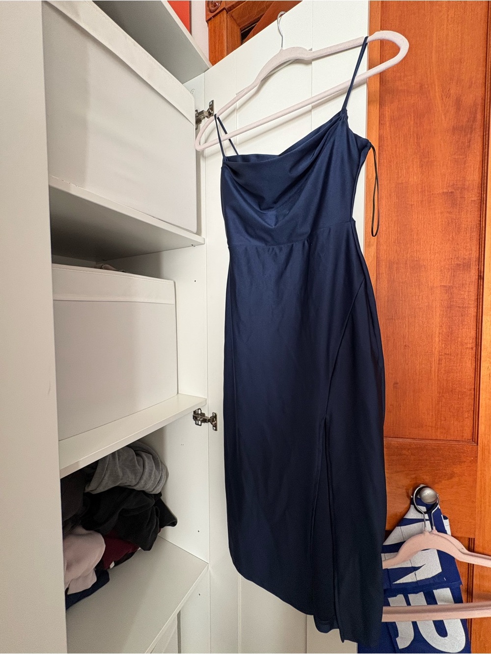 Windsor Classic Navy Slip Dress with Spaghetti Straps